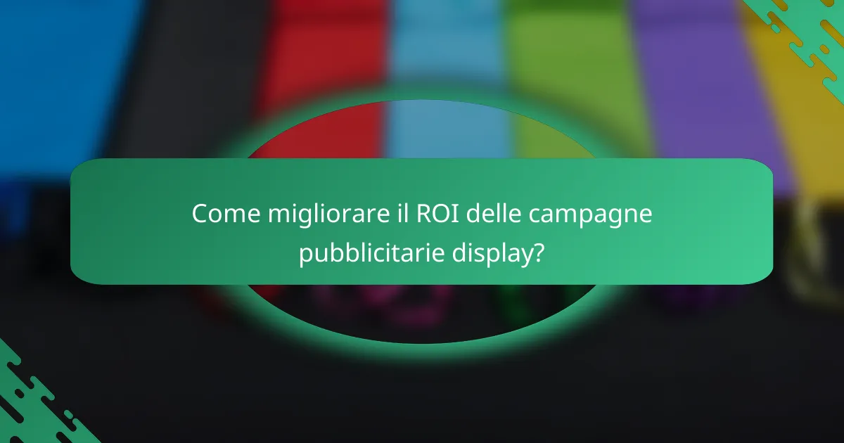 Come migliorare il ROI delle campagne pubblicitarie display?